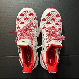 Adidas UltraBoost 1.0 Valentine's Day Women's Sz 9.5 White Red Hearts JR5845**